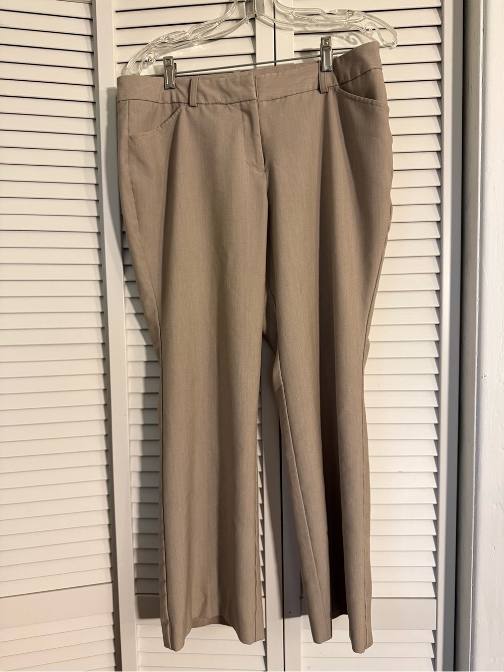 Lot of 2! Worthington Women's Straight-Leg Dress Pants Kakhi and Grey 12PS